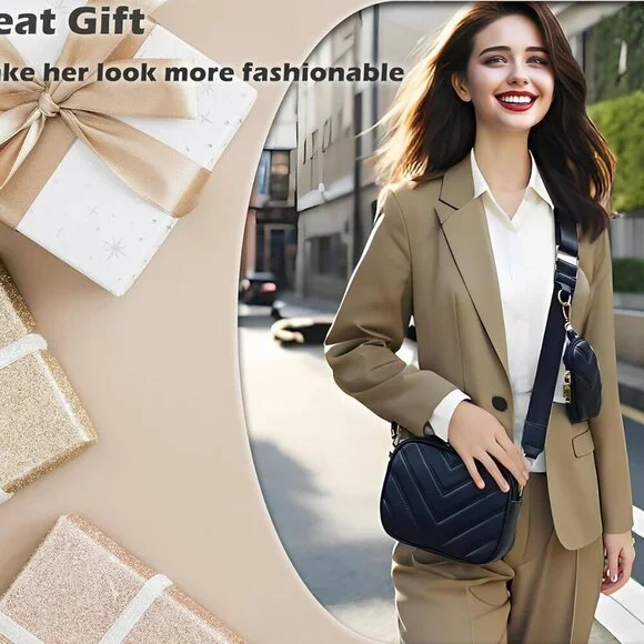 Small Quilted Crossbody Bags for Women Stylish Leather Purse Designer Handbag wi - Picture 7 of 7